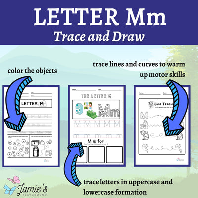 Alphabet Tracing & Writing Activity | Handwriting Practice Worksheet - Letter M