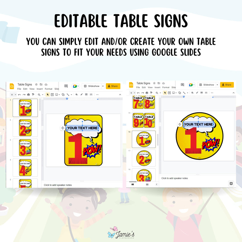 Table Number Signs - EDITABLE Classroom Decor Table/Group Signs