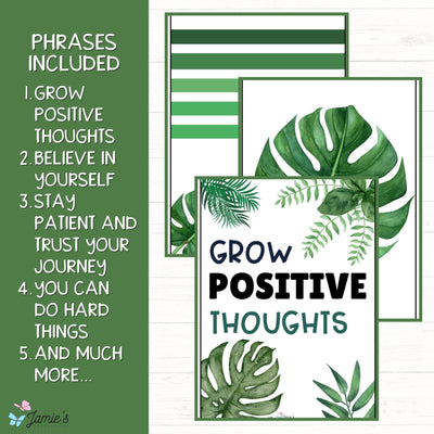 Growth Mindset Poster Display Tropical Classroom Decor and Bulletin Board