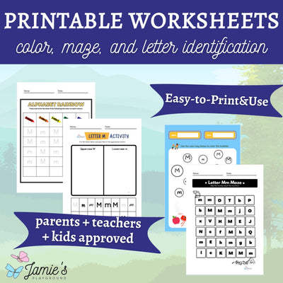 Alphabet Tracing & Writing Activity | Handwriting Practice Worksheet - Letter M