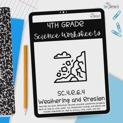 Weathering and Erosion Activity & Answer Key 4th Grade Earth & Space Science