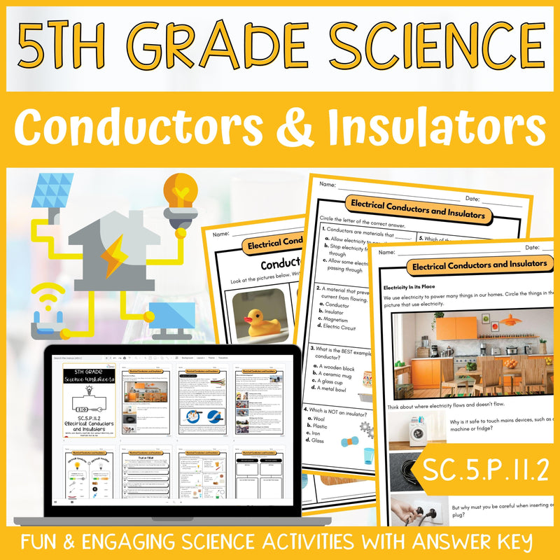 Conductors and Insulators Activity & Answer Key 5th Grade Physical Science