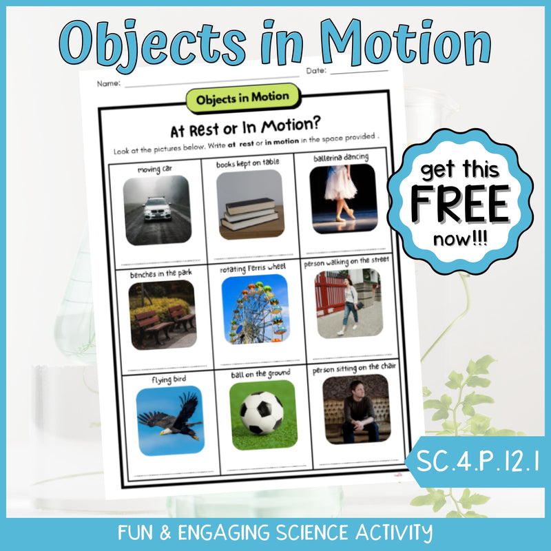 FREE Motion of Objects Physical Science Activity