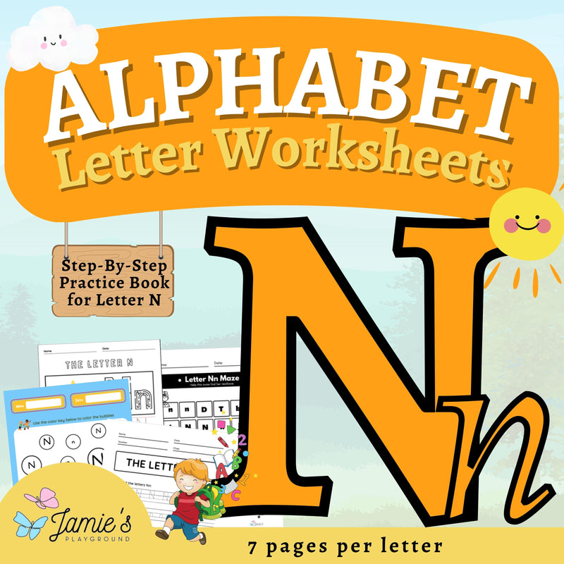 Alphabet Tracing & Writing Activity | Handwriting Practice Worksheet - Letter N