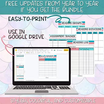 Teacher Binders/Planner - Binder Documents: ELA/Reading Teacher Documents - Pink & Teal