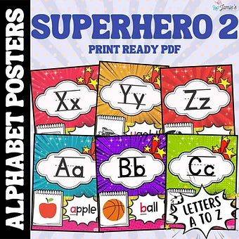 Alphabet Posters: Superhero Theme 2 - Print & Digital Classroom Deco