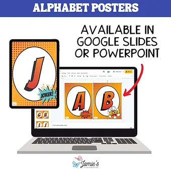 Alphabet Posters: Superhero Theme 1 - Print & Digital Classroom Decoration