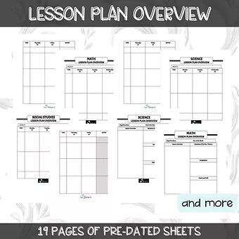 FREE Editable Weekly Lesson Plan Template in Word | Black & White theme