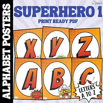 Alphabet Posters: Superhero Theme 1 - Print & Digital Classroom Decoration