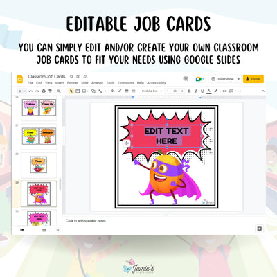 Classroom Job Charts - EDITABLE Superhero Classroom Helper Student Jobs