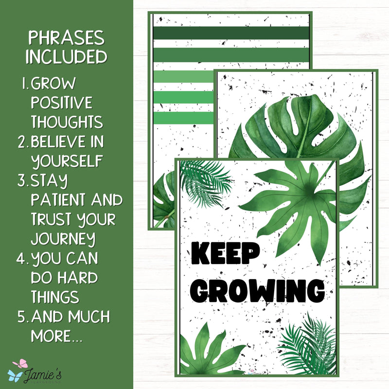 Growth Mindset Poster Display Tropical Classroom Decor and Bulletin Board