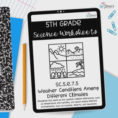 Weather and Climate Activity & Answer Key 5th Grade Earth Science