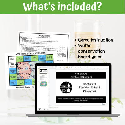 Water Conservation Board Game Florida Natural Resources Science Activity