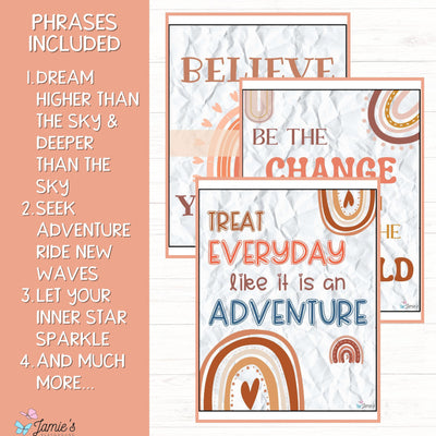 Growth Mindset Poster Display Boho Classroom Decor and Bulletin Board