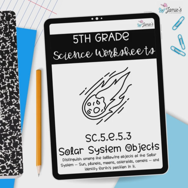 Solar Systems Objects Activity & Answer Key 5th Grade Earth & Space Science