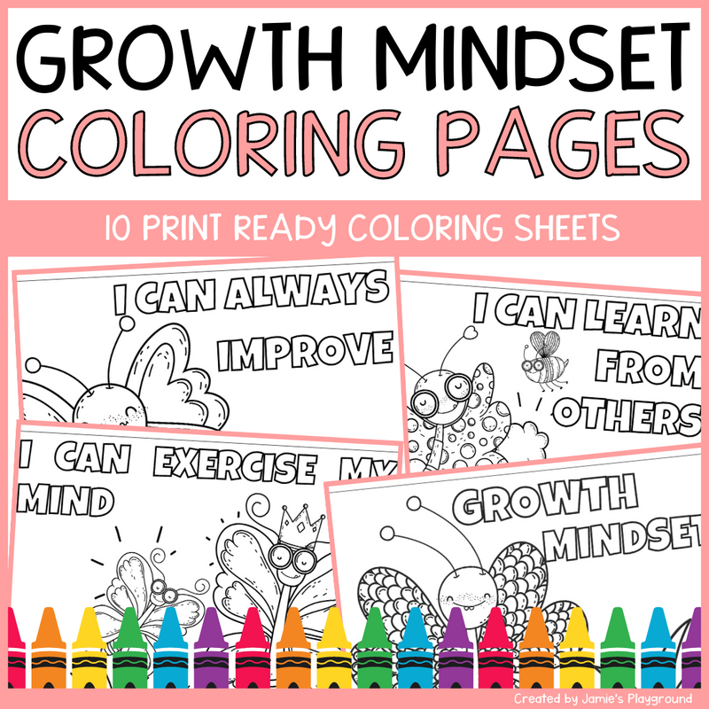 Growth Mindset Coloring Pages and Posters | Butterfly Inspirational Coloring