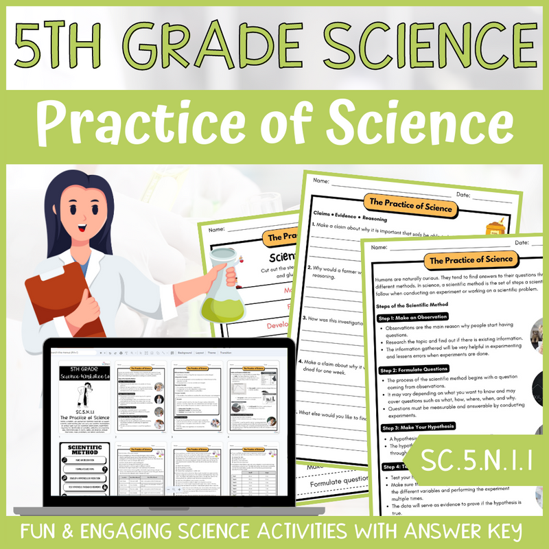 Understanding the Nature of Science Activity & Answer Key 5th Grade Science