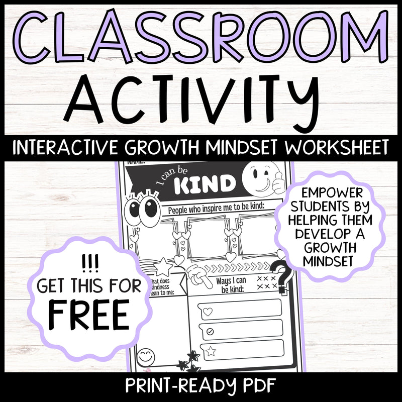 FREE - Growth Mindset Classroom Activity: Fun & Engaging Back to School Activity