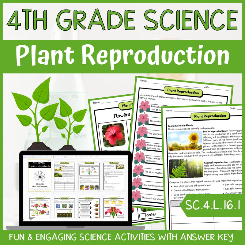 Plant Reproduction Activity & Answer Key 4th Grade Life Science