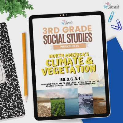 Climate and Vegetation Activity & Answer Key 3rd Grade Social Studies