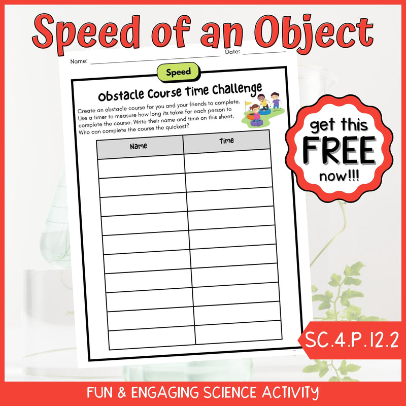 FREE Speed of an Object Physical Science Activity