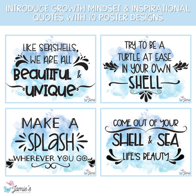 Growth Mindset Poster Display Ocean Classroom Decor and Bulletin Board