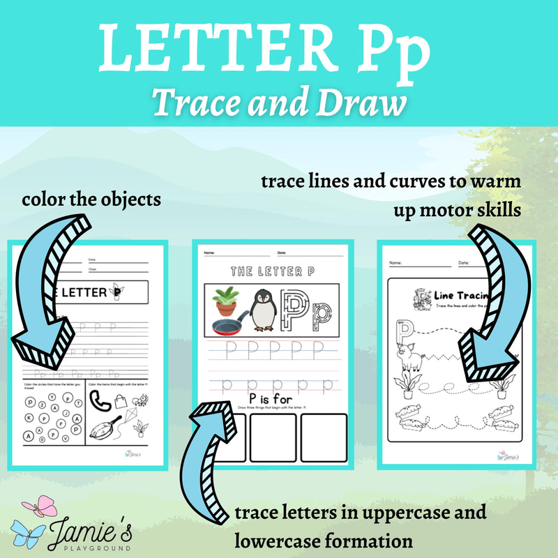 Alphabet Tracing & Writing Activity | Handwriting Practice Worksheet - Letter P