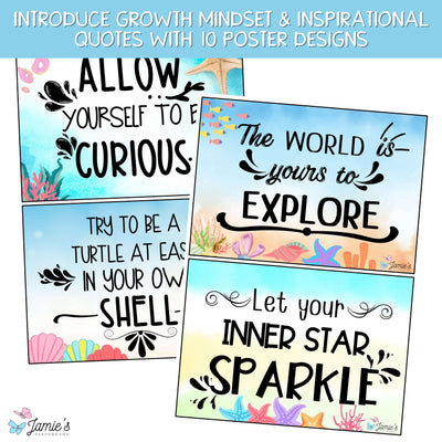 Growth Mindset Poster Display Ocean Classroom Decor and Bulletin Board