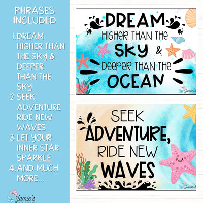 Growth Mindset Poster Display Ocean Classroom Decor and Bulletin Board