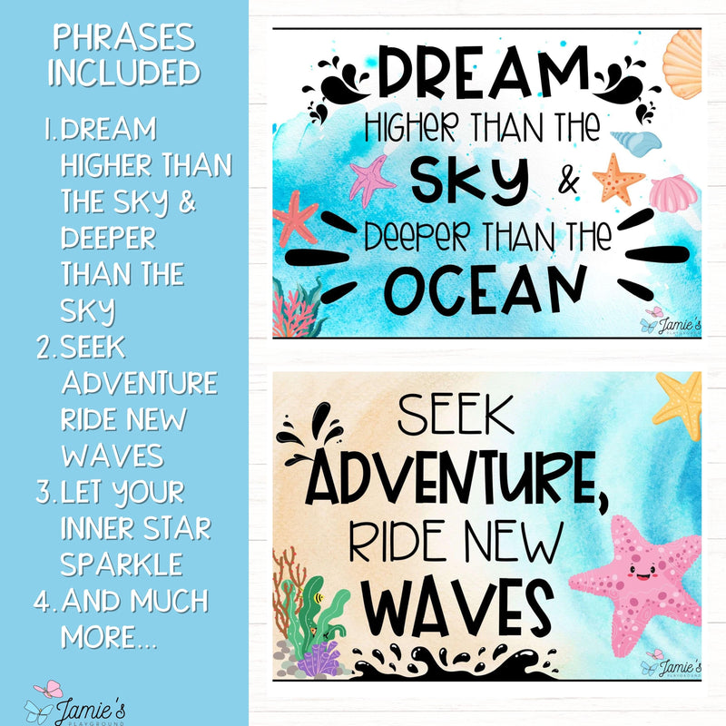 Growth Mindset Poster Display Ocean Classroom Decor and Bulletin Board