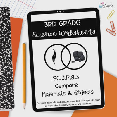 Materials and Objects Activity & Answer Key 3rd Grade Physical Science