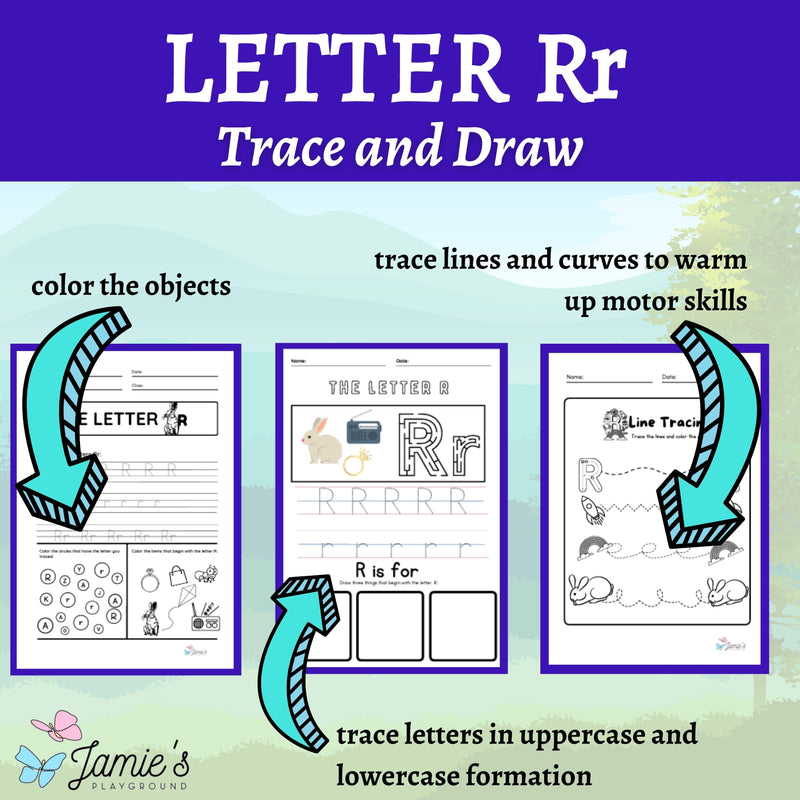 Alphabet Tracing & Writing Activity | Handwriting Practice Worksheet - Letter R