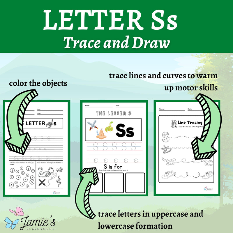 Alphabet Tracing & Writing Activity | Handwriting Practice Worksheet - Letter S