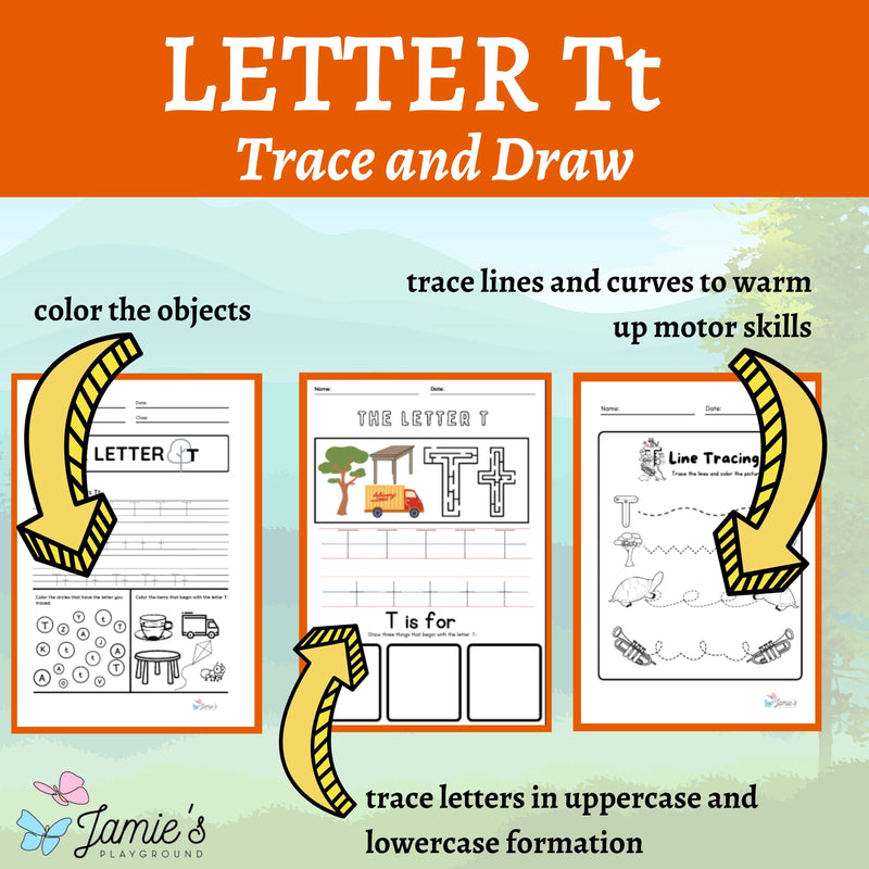 Alphabet Tracing & Writing Activity | Handwriting Practice Worksheet - Letter T