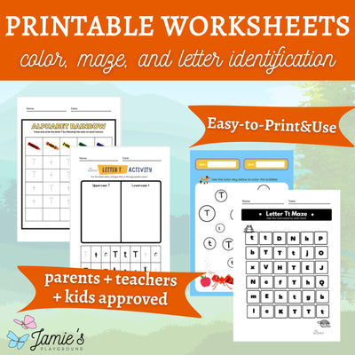 Alphabet Tracing & Writing Activity | Handwriting Practice Worksheet - Letter T