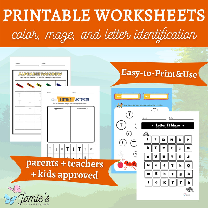 Alphabet Tracing & Writing Activity | Handwriting Practice Worksheet - Letter T