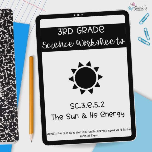 Solar Energy Activity & Answer Key 3rd Grade Earth & Space Science