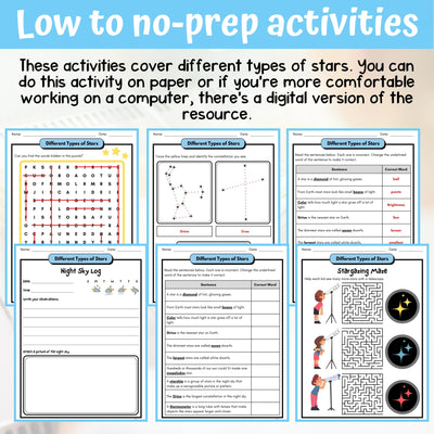 The Sun and Stars Activity & Answer Key 3rd Grade Earth & Space Science