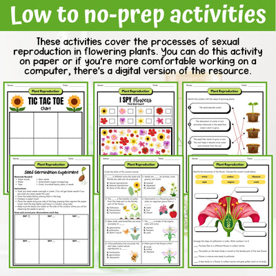 Plant Reproduction Activity & Answer Key 4th Grade Life Science