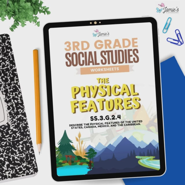 United States Physical Features Activity & Answer Key 3rd Grade Social Studies