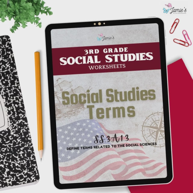 Social Studies Vocabulary Activities & Answer Key 3rd Grade Social Studies