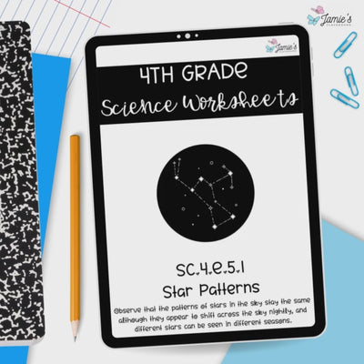 Patterns of Stars Activity & Answer Key 4th Grade Earth & Space Science