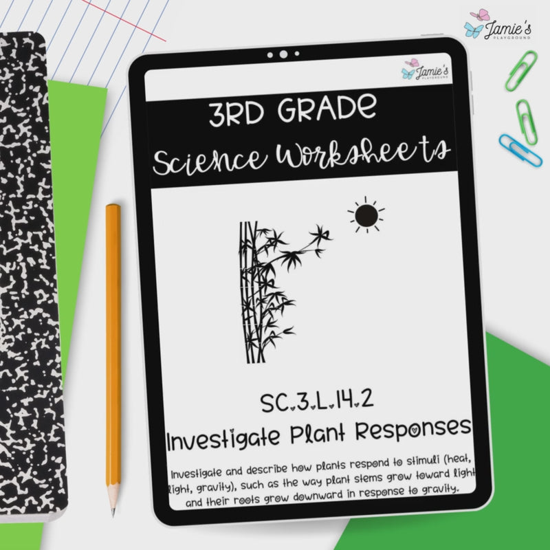 Plant Response to Stimuli Activity & Answer Key 3rd Grade Life Science