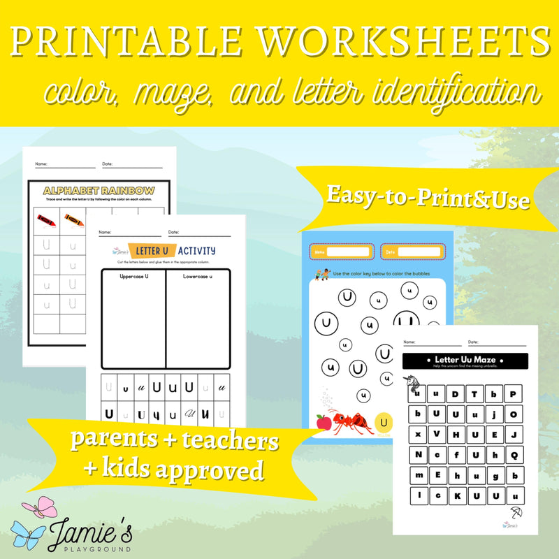 Alphabet Tracing & Writing Activity | Handwriting Practice Worksheet - Letter U