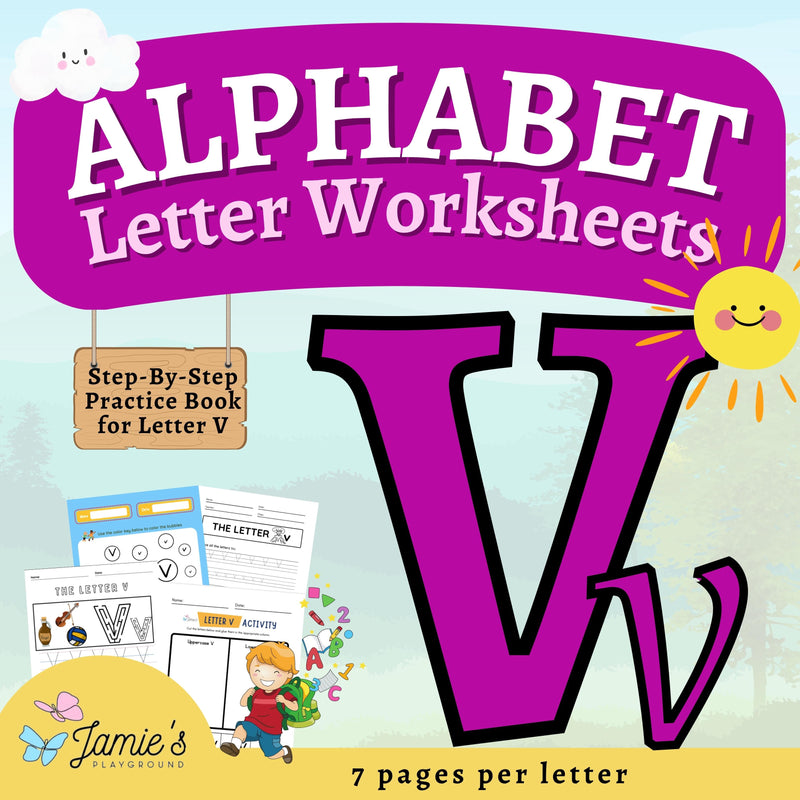 Alphabet Tracing & Writing Activity | Handwriting Practice Worksheet - Letter V