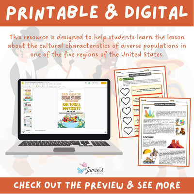 Cultural Diversity Activity & Answer Key 3rd Grade Social Studies