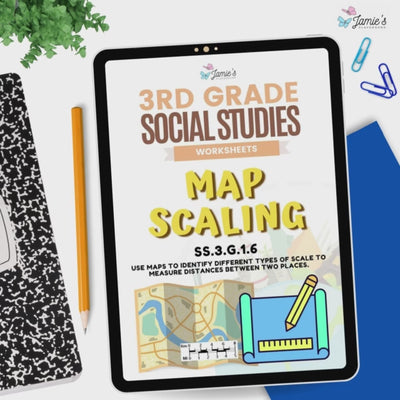 Map Scale Activity & Answer Key 3rd Grade Social Studies