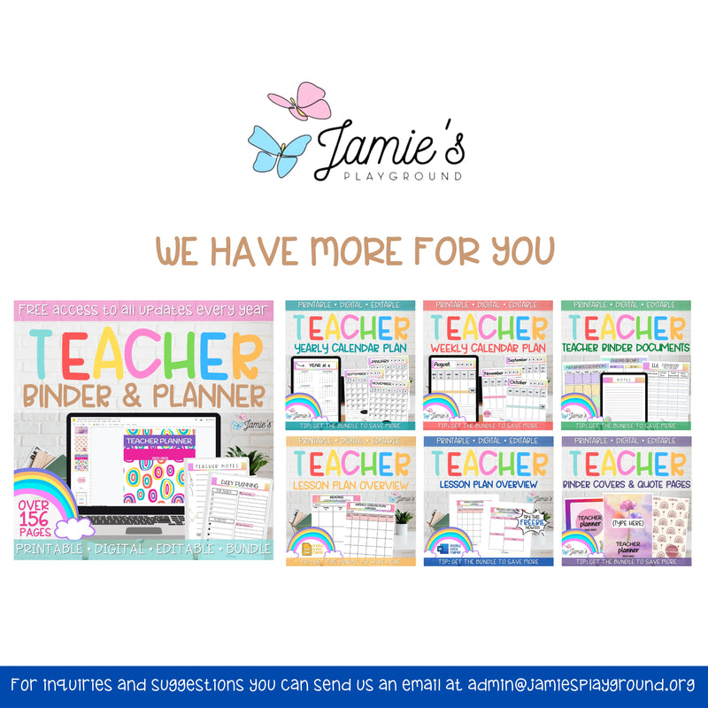 FREE Editable Weekly Lesson Plan Template in Word | Rainbow theme