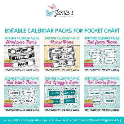 Daily Flip Calendar Pocket Chart Cards | Editable Picnic Calendar Display