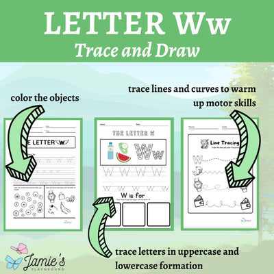 Alphabet Tracing & Writing Activity | Handwriting Practice Worksheet - Letter W